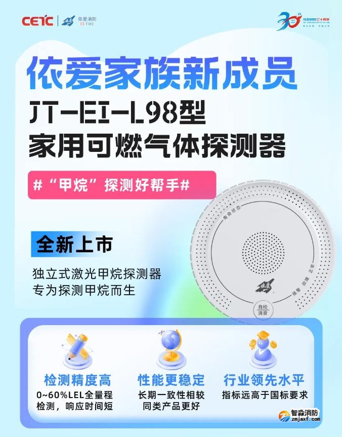 依爱开云电子娱乐官方中国有限公司JT-EI-L98型家用可燃气体探测器新品上市