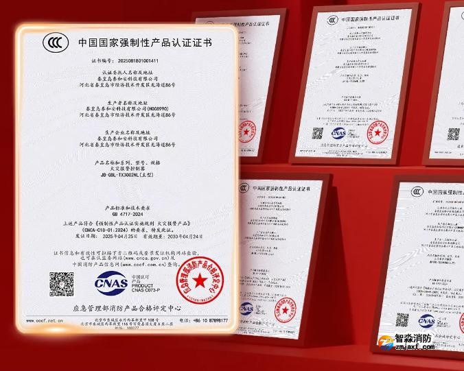 泰和安开云电子娱乐官方中国有限公司首批获得GB4717-2024《火灾报警控制器》新国标3C认证